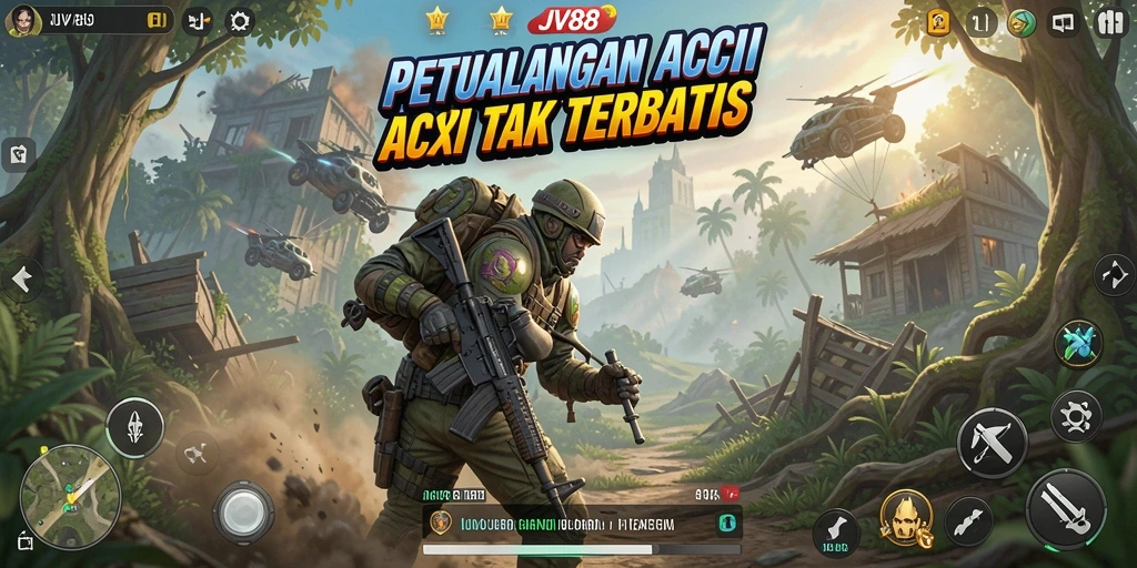 Tangkapan layar gameplay JV88 menampilkan aksi seru dan dinamis.